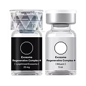 Two black and white cosmetic bottles with text on a transparent background